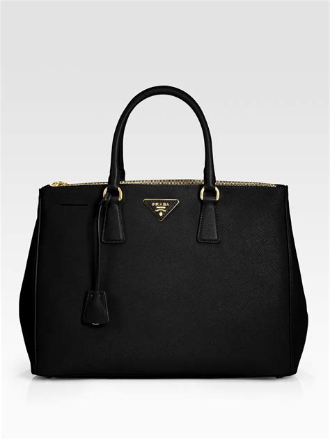 prada tote lux double zip medium saffiano leather nero black|prada saffiano leather crossbody bag.